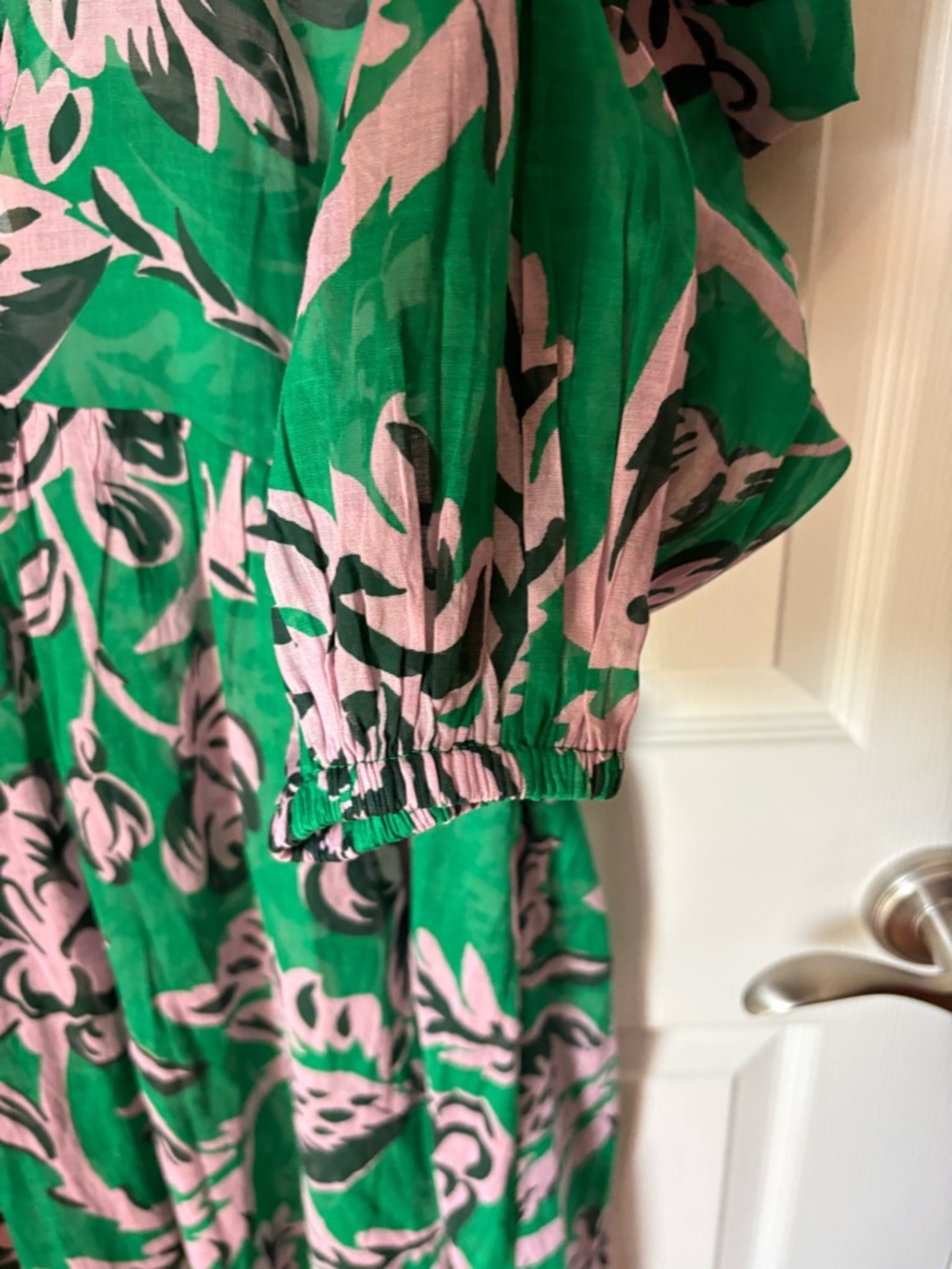 NWT Sarah Maxi Kaftan Dress-Fiesta and Orchid 100% cotton Size US 16-18R - Picture 3 of 9